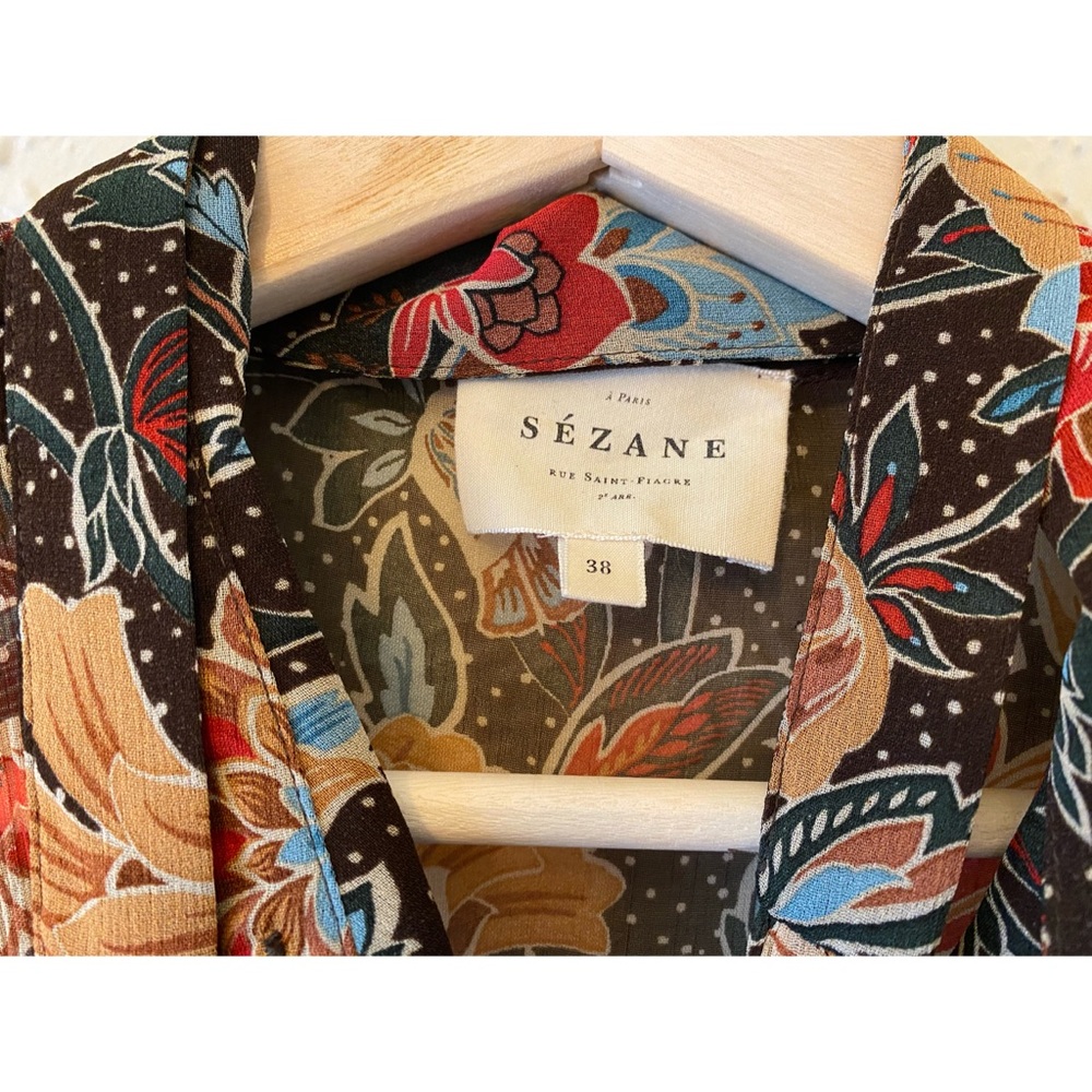 ✨Sold✨Sézane Lives Shirt in Honey Flowers Print - Picture 6 of 8